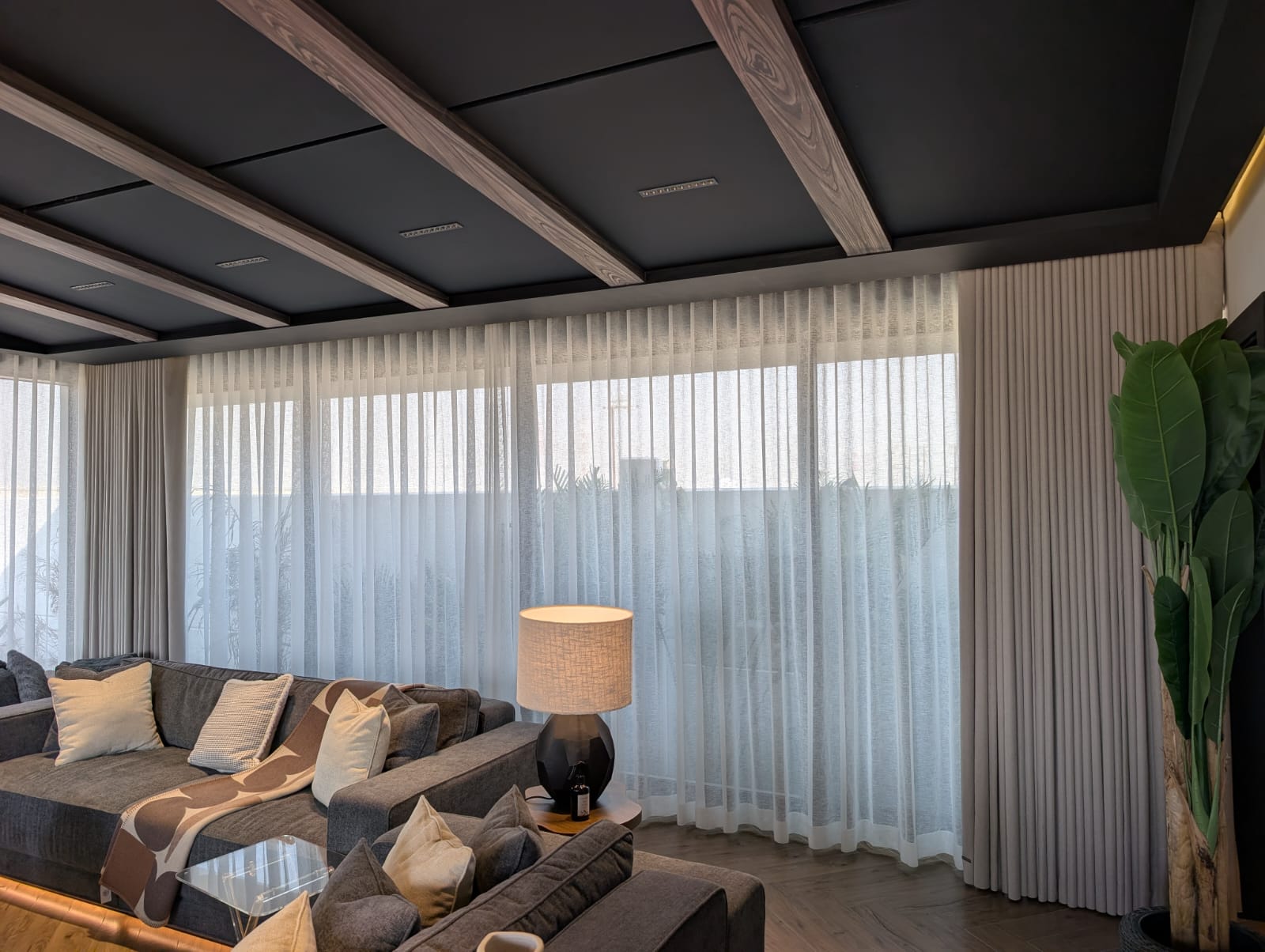 Interior — curtains & ceiling